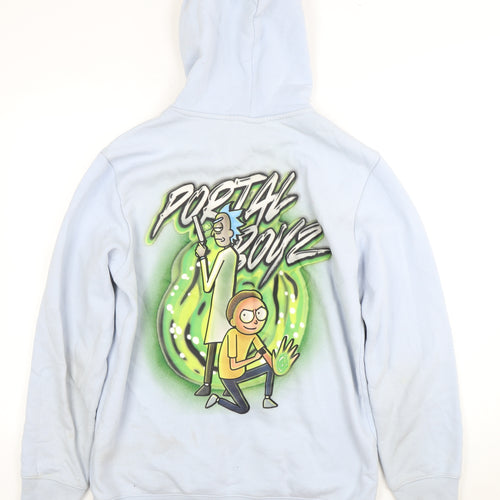 H&M Men's Blue 'Rick and Morty' Graphic Hoodie M