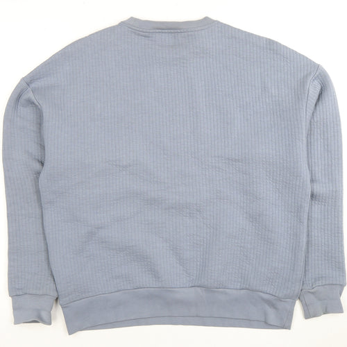 Zara Men's Blue Crew Neck Sweatshirt S