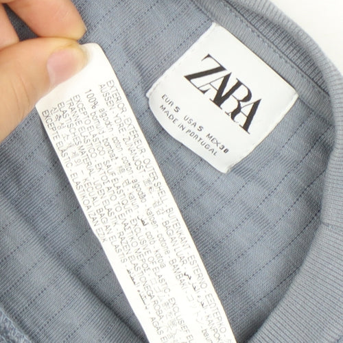 Zara Men's Blue Crew Neck Sweatshirt S