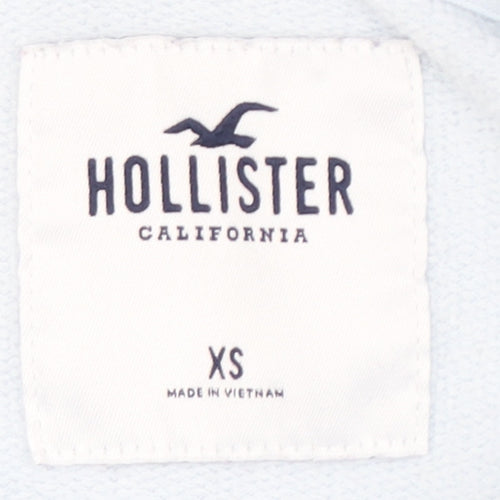 Hollister Men's Blue XS Pullover Hoodie with Logo