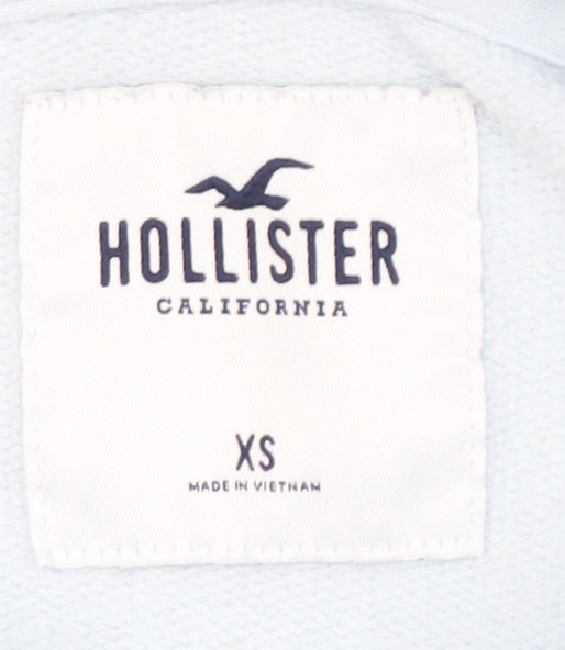 Hollister Men's Blue XS Pullover Hoodie with Logo
