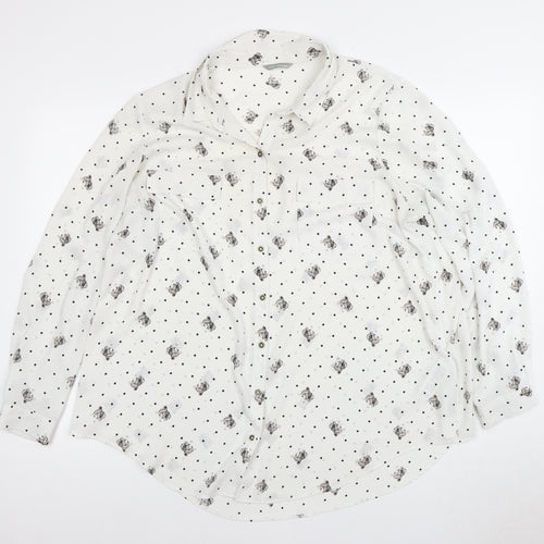 Marks and Spencer Women's Ivory Animal Print Button-Up Shirt