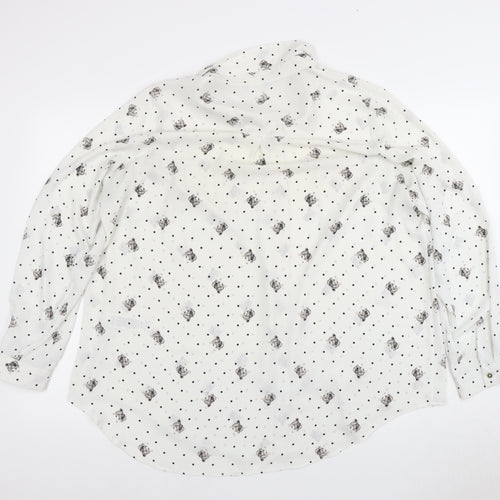 Marks and Spencer Women's Ivory Animal Print Button-Up Shirt