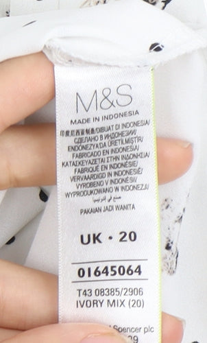 Marks and Spencer Women's Ivory Animal Print Button-Up Shirt