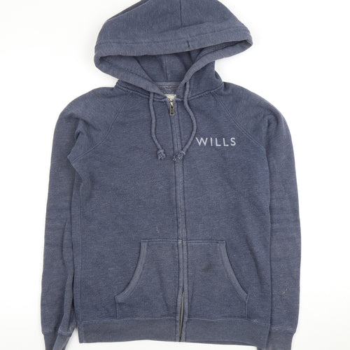 Jack Wills Women's Grey Full Zip Hoodie Size 10