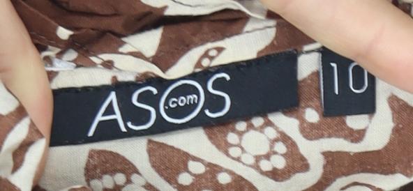 ASOS Women's Brown Floral Halter Dress Size 10