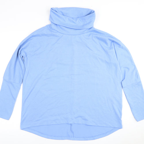 ISLE Collection Women's Blue Roll Neck Top S