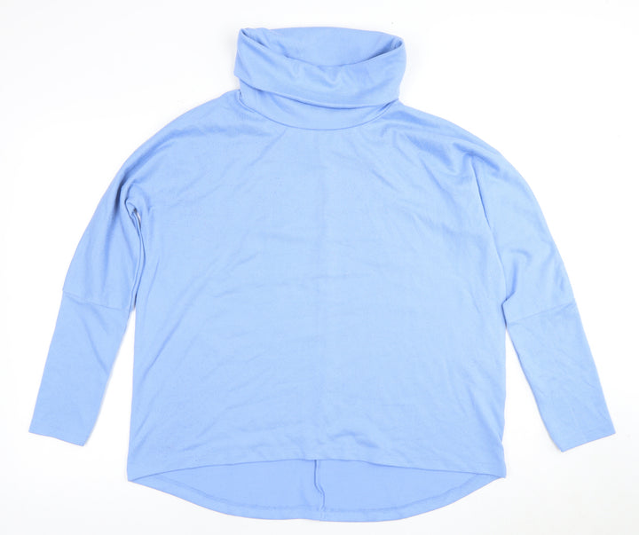 ISLE Collection Women's Blue Roll Neck Top S