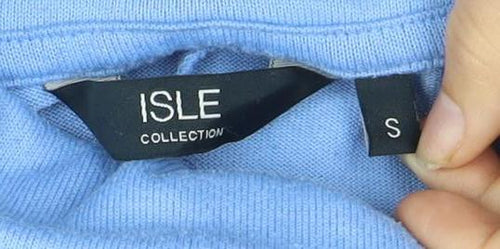 ISLE Collection Women's Blue Roll Neck Top S