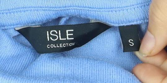 ISLE Collection Women's Blue Roll Neck Top S