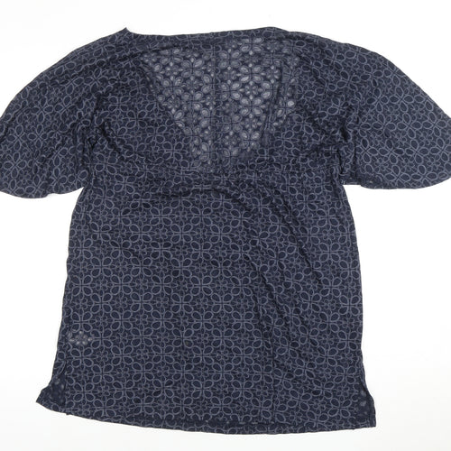 Next Women's Blue Floral V-Neck Dress Size 12