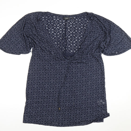Next Women's Blue Floral V-Neck Dress Size 12