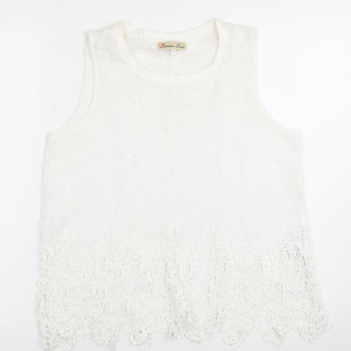 Bonnie Rose Women’s White Crochet Tank Top Size 12