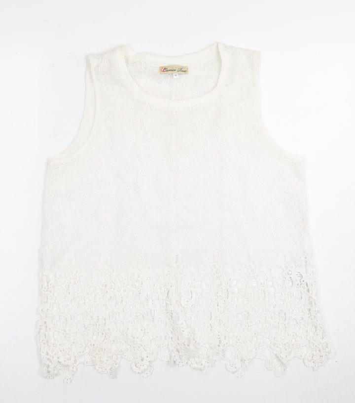 Bonnie Rose Women’s White Crochet Tank Top Size 12