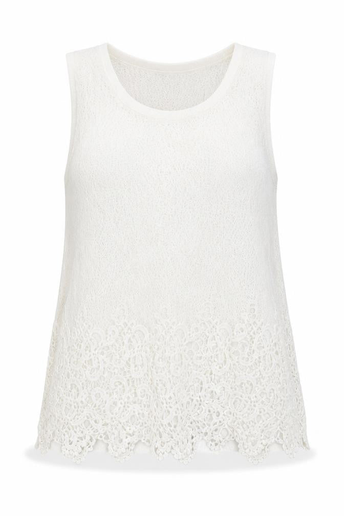 Bonnie Rose Women’s White Crochet Tank Top Size 12