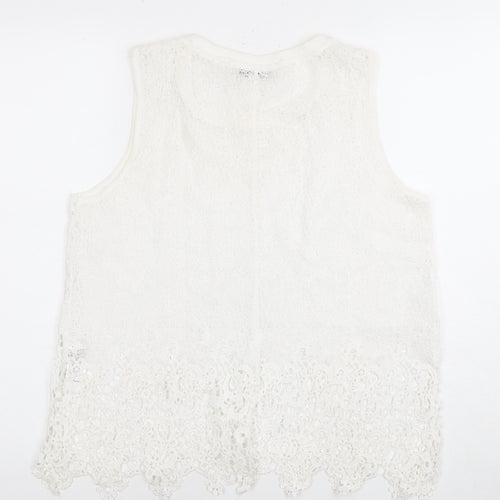 Bonnie Rose Women’s White Crochet Tank Top Size 12
