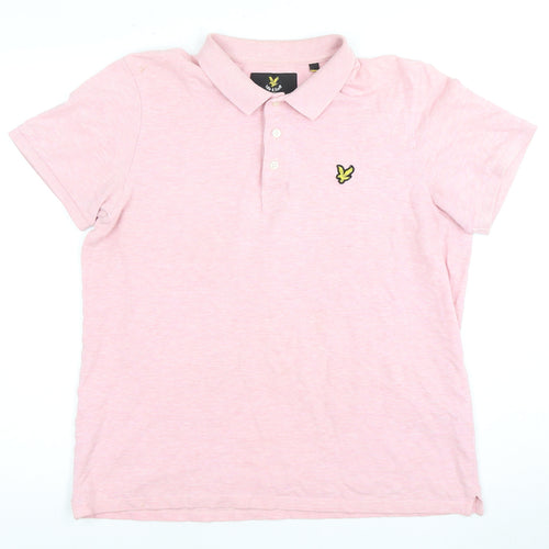 Lyle & Scott Men's Pink Polo Shirt Size L