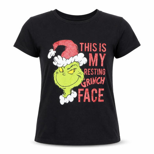 The Grinch Black Women's S T-Shirt, Christmas Graphic