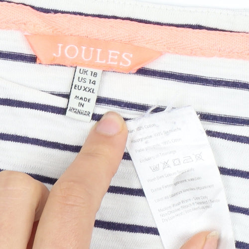 Joules Women's Multicoloured Boat Neck T-Shirt, Size 18