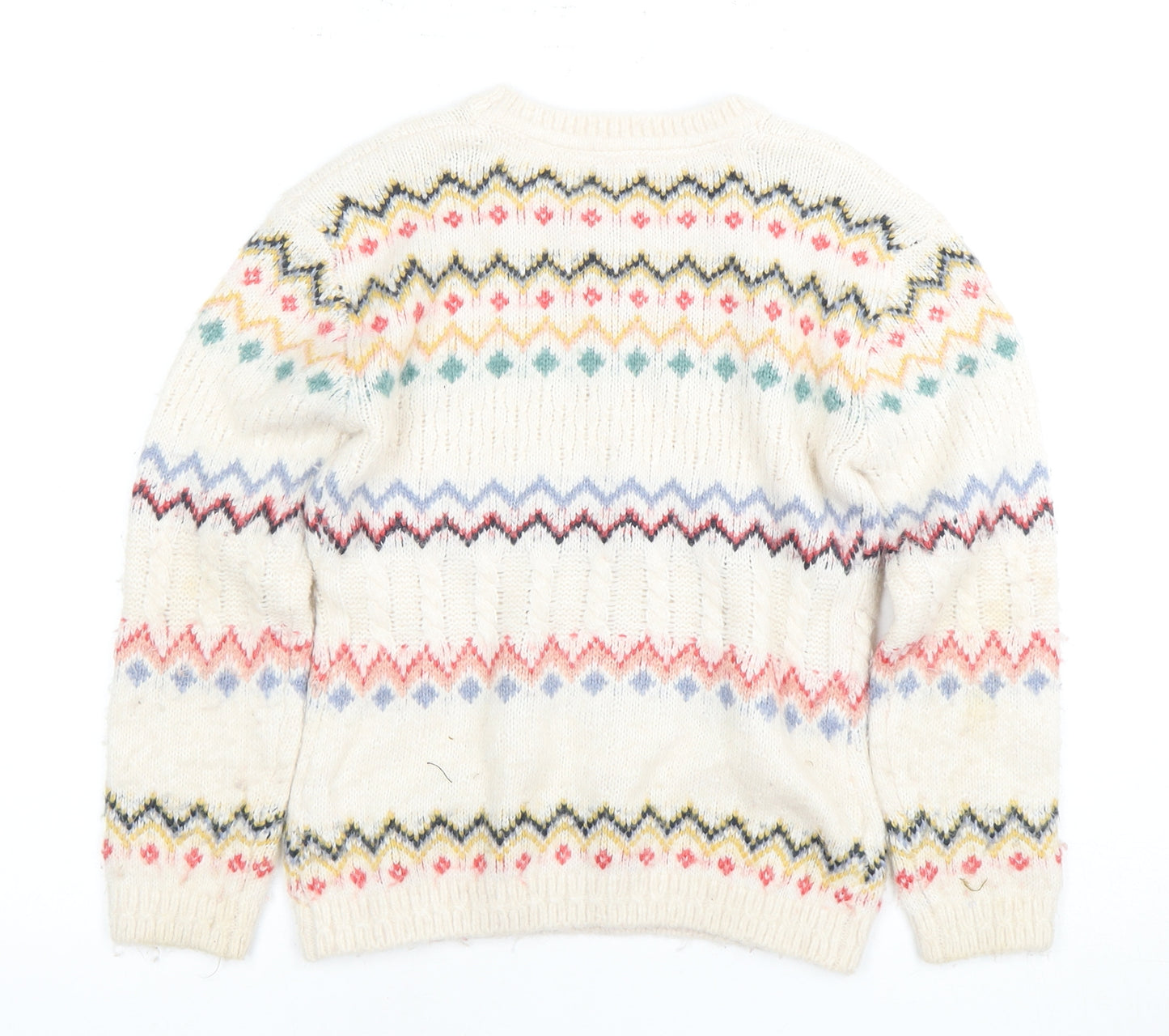FatFace Girls Multicoloured Fair Isle Pullover Jumper 8-9 Years