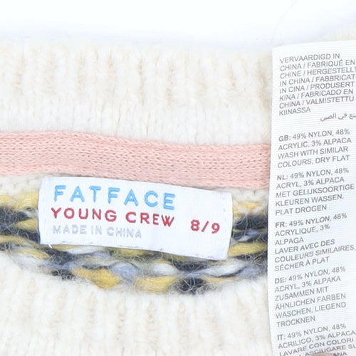 FatFace Girls Multicoloured Fair Isle Pullover Jumper 8-9 Years