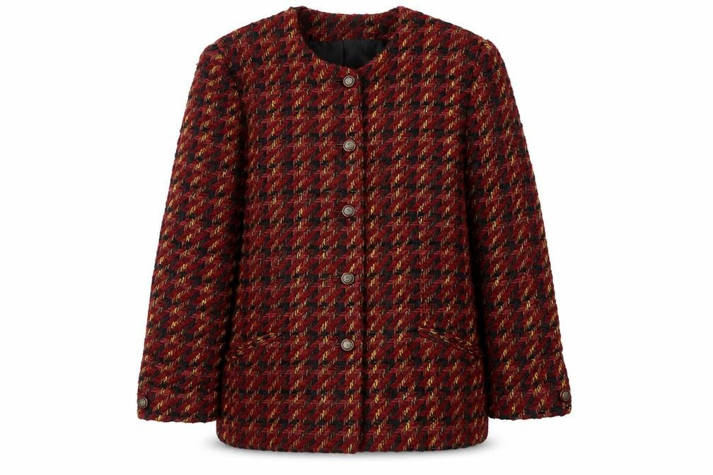 Front view of Alexon Women's Multicoloured Tweed Mid-Length Jacket
