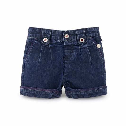 Front view of Jasper Conran unisex baby blue denim shorts 12-18 months