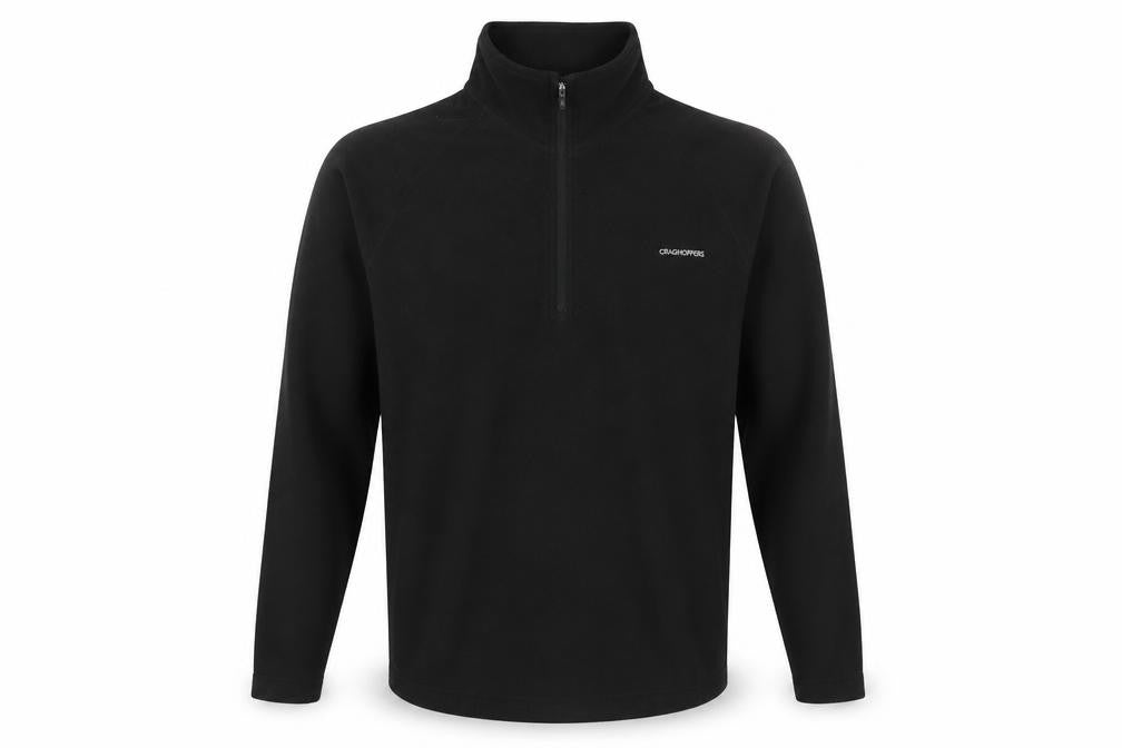 Front view of Craghoppers Men's Black Fleece 1/4 Zip Jacket S