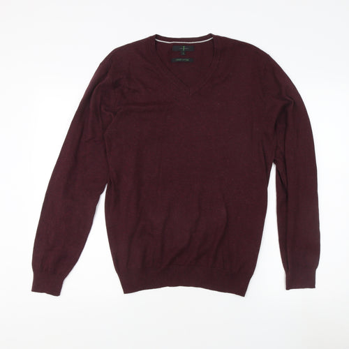 Jasper Conran Men's Red V-Neck Jumper S