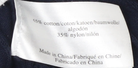 Laura Ashley Women's Blue V-Neck Knit Pullover Jumper Size 10