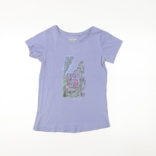 Craghoppers Women's Purple Cotton T-Shirt UK 8 Casual