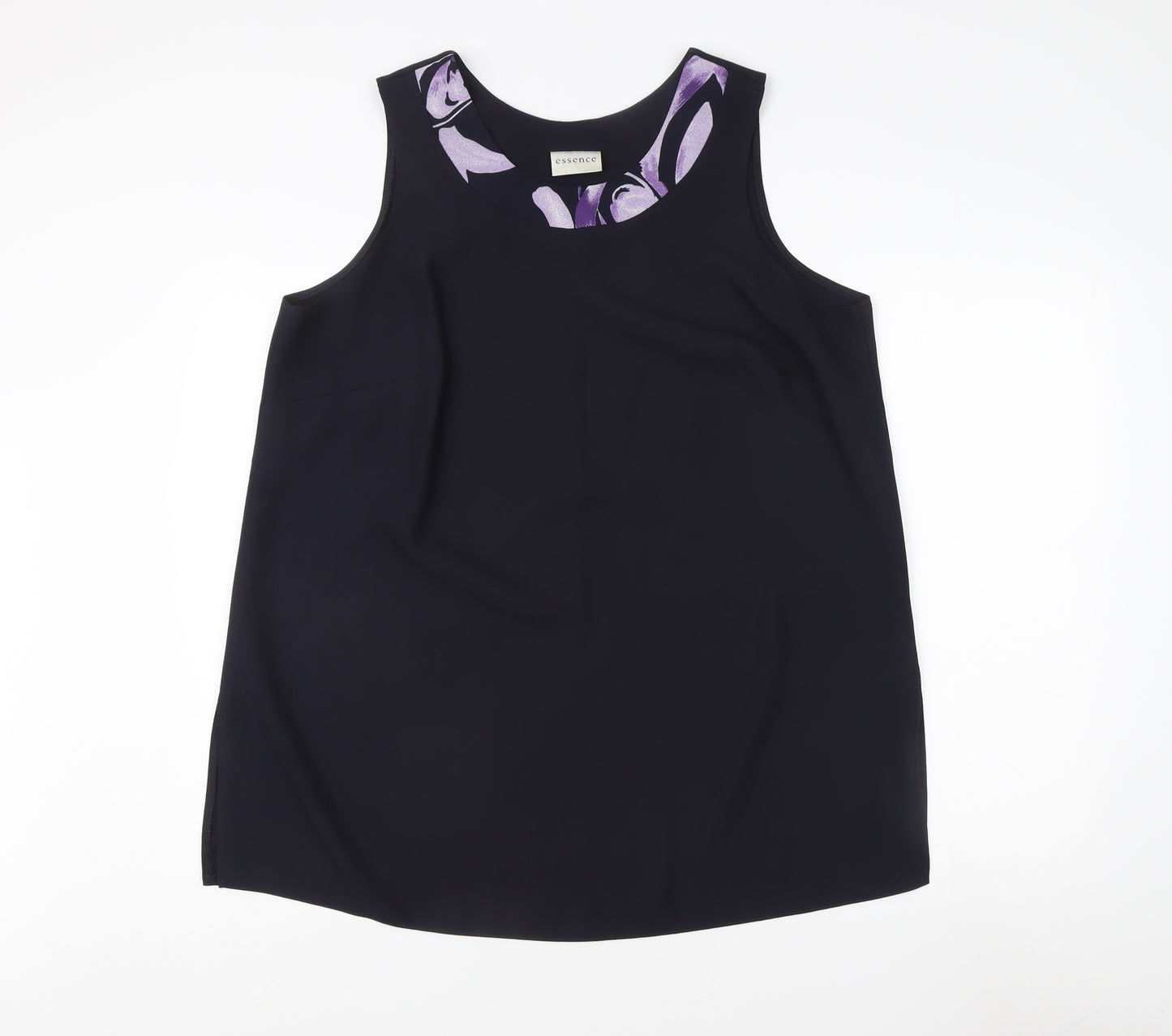 Essence Women's Black Polyester Tank Top Size 20