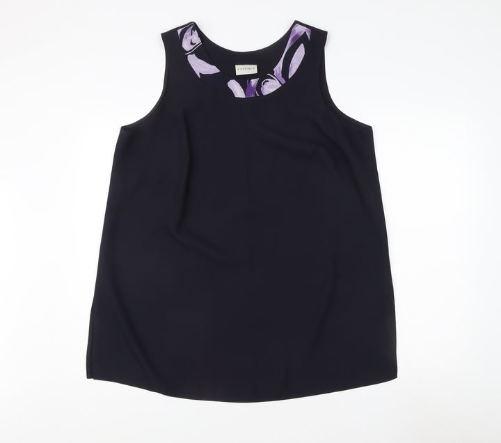 Essence Women's Black Polyester Tank Top Size 20