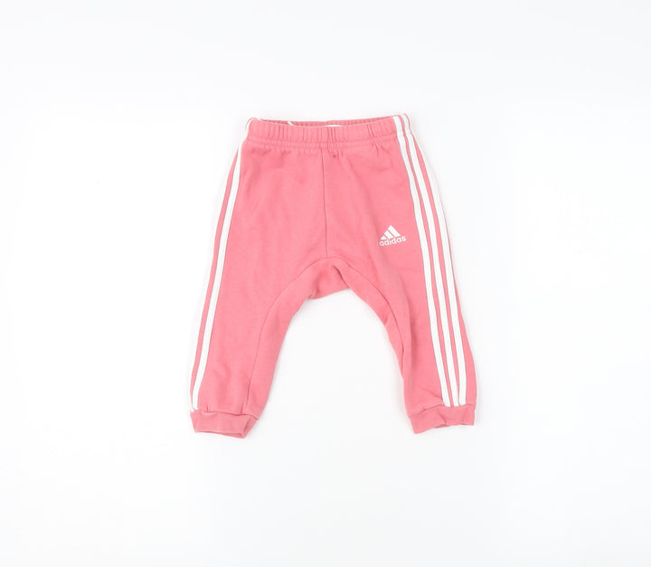 Adidas Pink Unisex Baby Jogger Trousers 9-12 Months