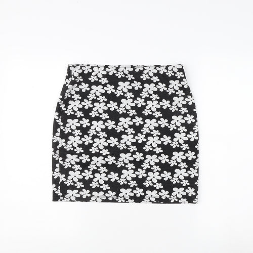 New Look Women's Black Floral Pencil Skirt Size 12