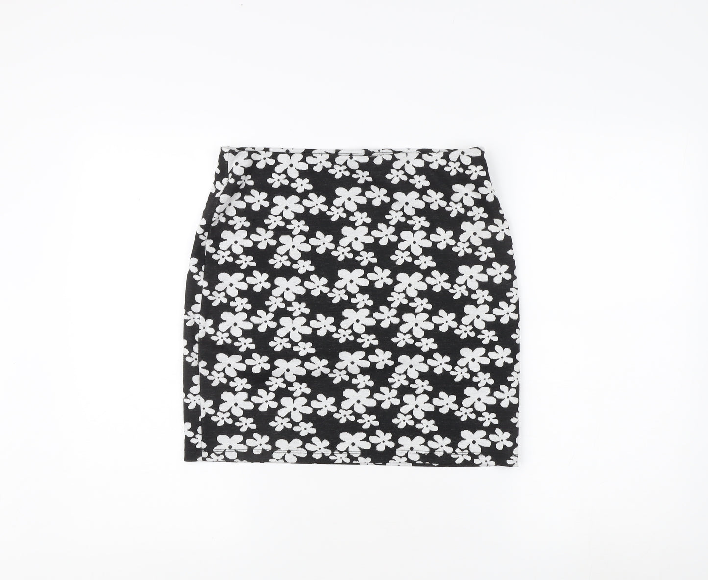 New Look Women's Black Floral Pencil Skirt Size 12