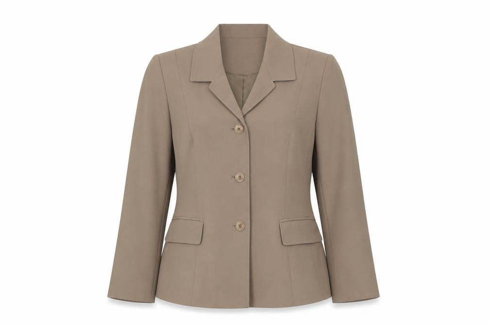 Front view of Eastex Women's Brown Blazer, size 12, Regular Fit