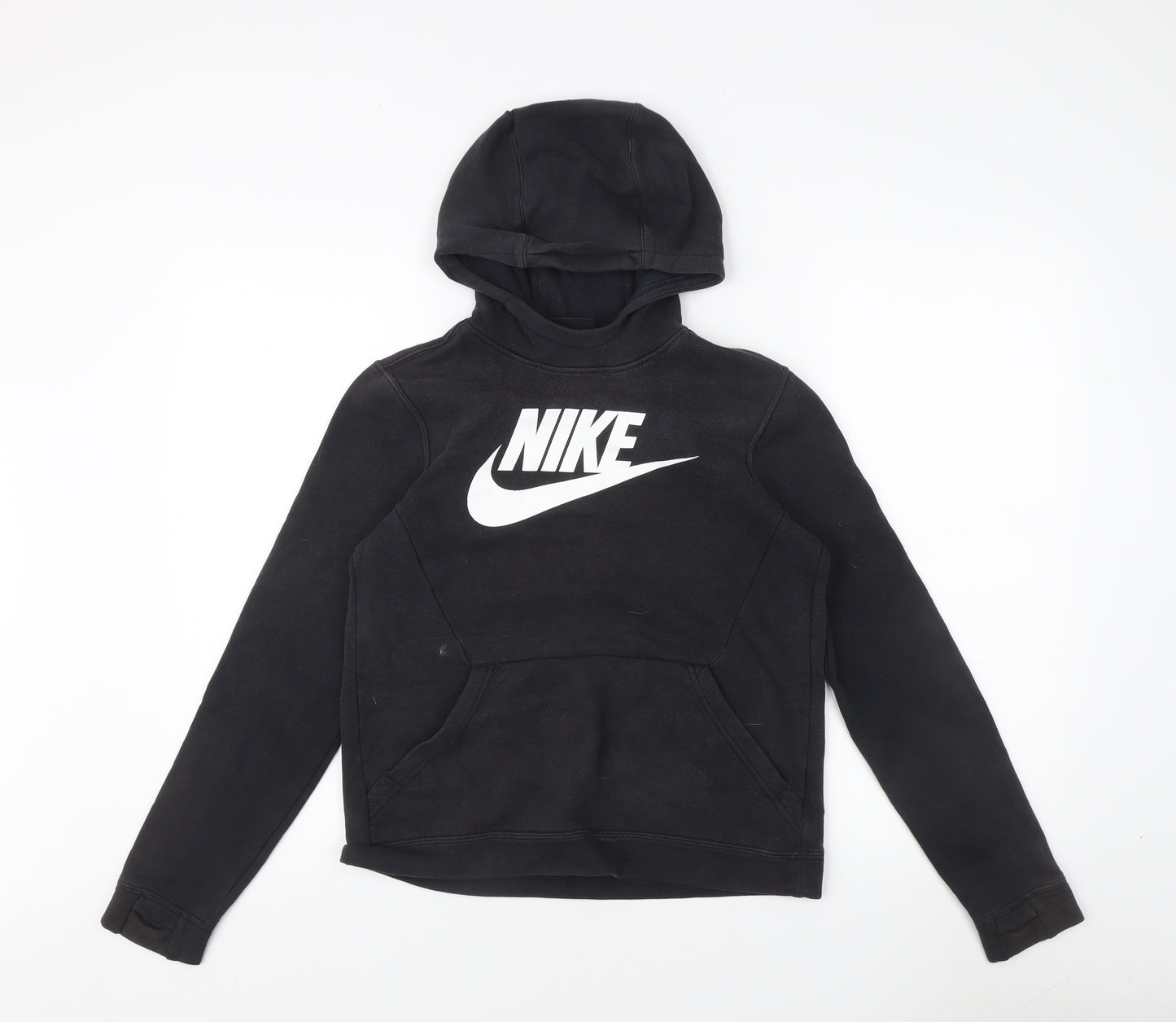 Nike Teens Black Pullover Hoodie L with Logo Accents