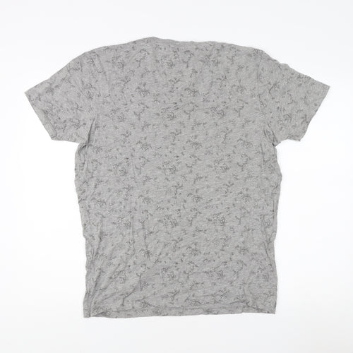 Selected Homme Mens Grey Floral T-Shirt Size L
