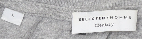 Selected Homme Mens Grey Floral T-Shirt Size L