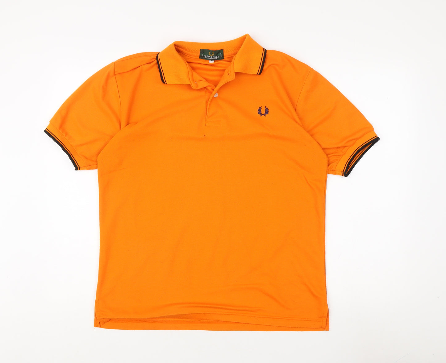 Fred Perry Men's Orange Polo Shirt Size L Cotton
