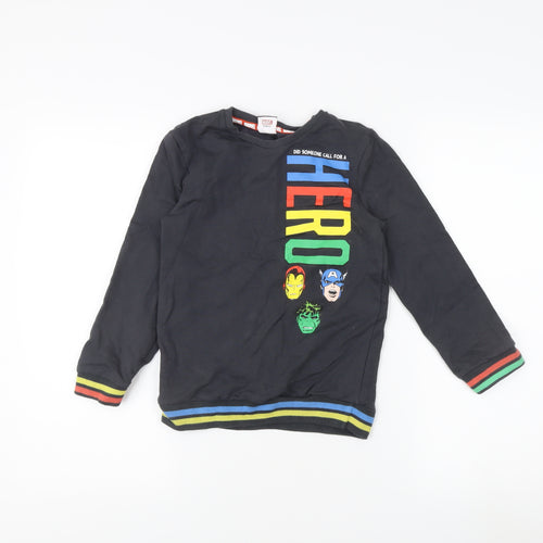 George Boys Black Graphic Pullover Sweatshirt 7-8 Years