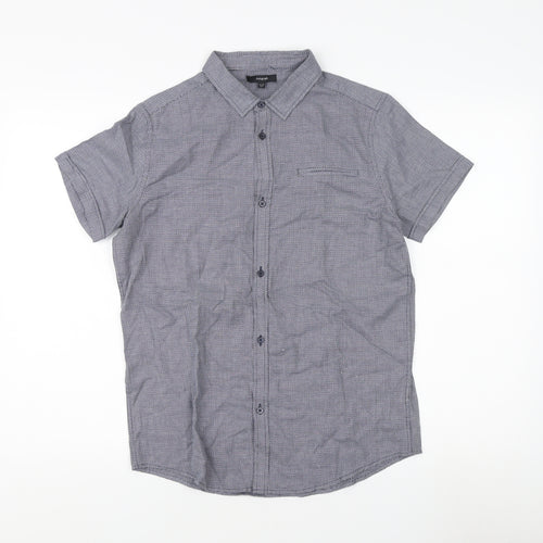 Autograph Boys' Grey Check Button-Up Shirt 13-14 Years