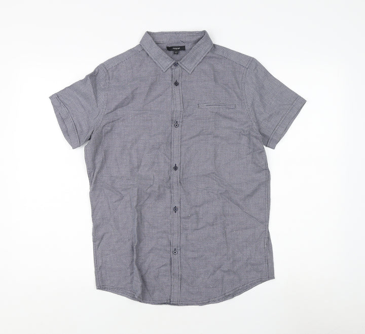 Autograph Boys' Grey Check Button-Up Shirt 13-14 Years