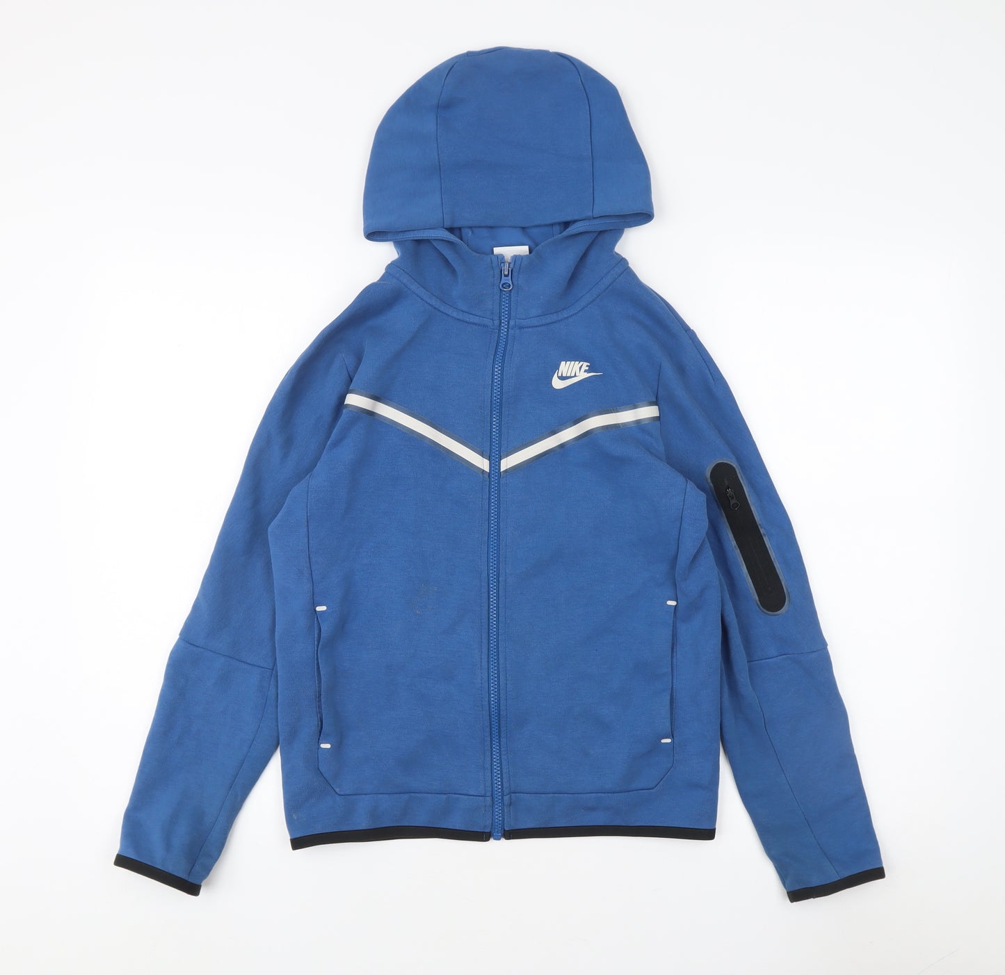 Nike Men's Blue Full Zip Hoodie, L, Hooded, Gym