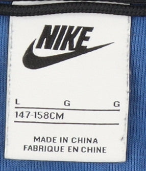 Nike Men's Blue Full Zip Hoodie, L, Hooded, Gym
