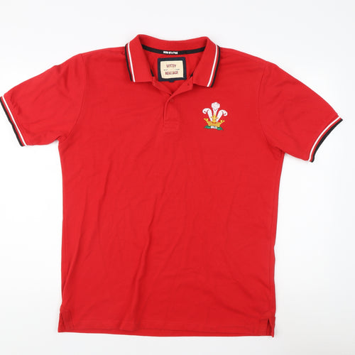 Rugby Heritage Men's Red Polo Shirt L - Sports Style