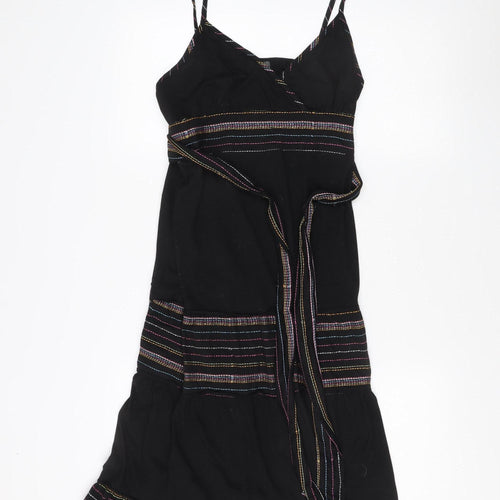 Apricot Women's Black Strappy Dress L