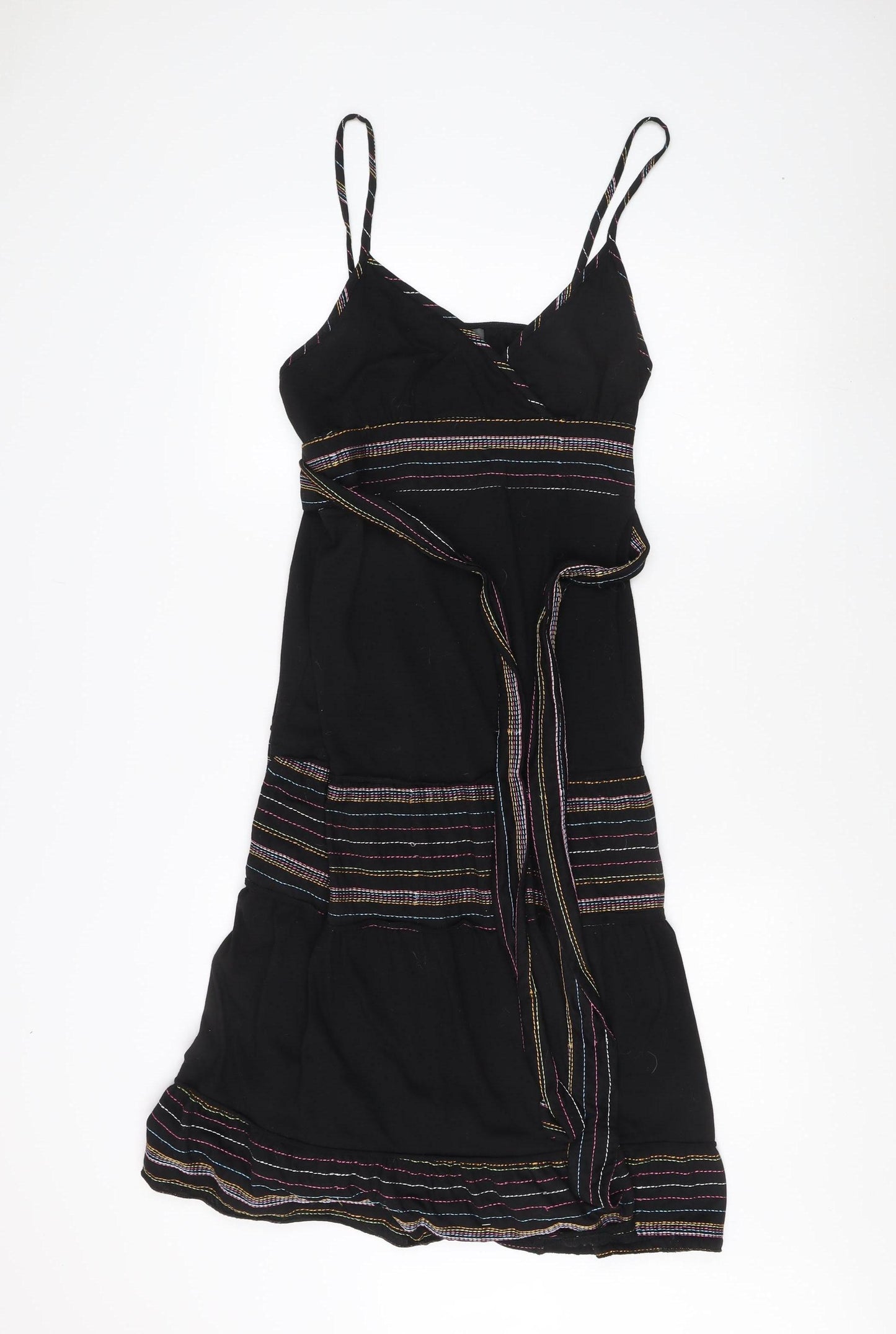 Apricot Women's Black Strappy Dress L