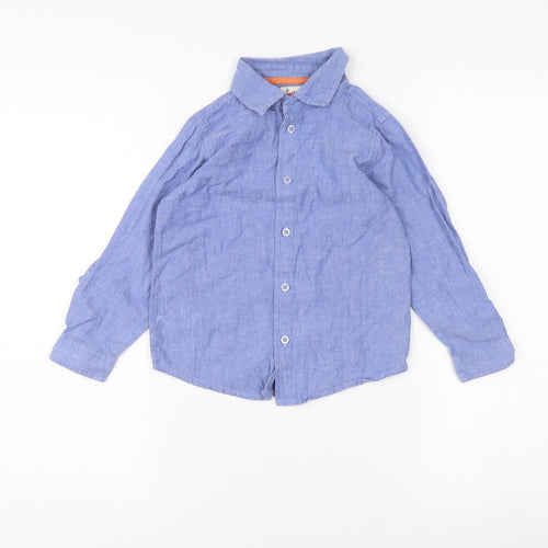 Ladybird Girls Blue Button-Up Shirt 4-5 Years Chambray